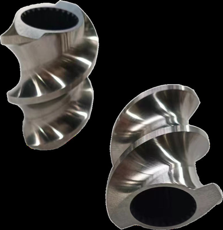 منطقه ذوب شدن قطعات دو پیچ اکستروژر 30° 45° 60° 90° زاویه پیچ 71mm OD