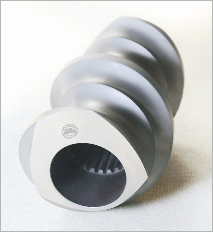 پیچ های ماشین دوقلو سه قلو رنگ فلزی یکپارچگی برش بالا Extruder screw element