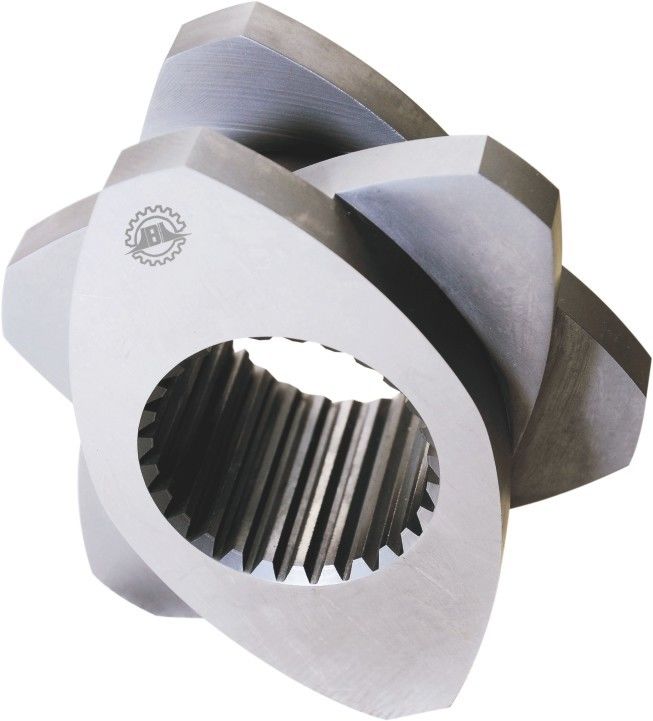 منطقه ذوب شدن قطعات دو پیچ اکستروژر 30° 45° 60° 90° زاویه پیچ 71mm OD