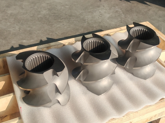 عناصر پیچ اکستروژن پلاستیک خط 60mm-120 طول پیچ 100rpm-1200 سرعت پیچ برای دستگاه اکسترودر دو پیچه